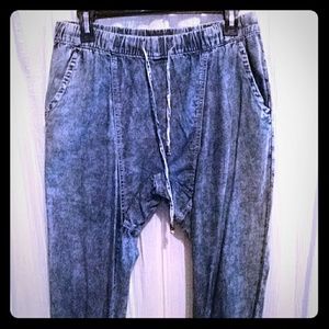 Dropped Crotch Denim Joggers Sz M